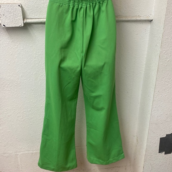 Vintage 70s - Green Flared Pants with Embroidered Detail - Picture 5 of 7
